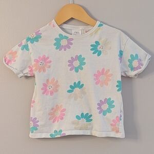 ❤️ 2 for 10 ❤️ Zara Pastel Floral Short Sleeve T-Shirt | Toddler Girl